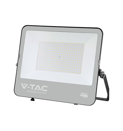 Vt-44201 LED projektor 200W - med Cree-chip, 1m kabel, 4000K, svart hus, 135 lm/W, 6 års garanti, IP65