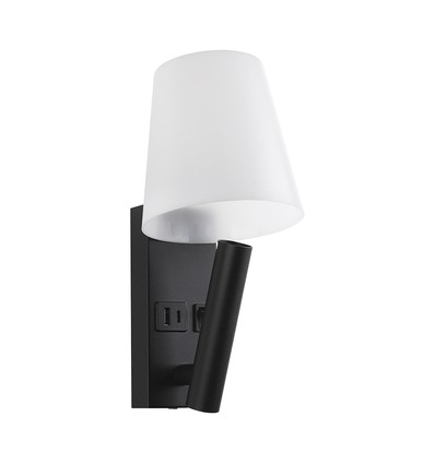 VT-88062 LED 2W - sänglampa i aluminium och PC med Cree-chip 3000K svart hus IP20