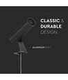 VT-10182 LED 2W - spettslampa i aluminium 3000K svart hus IP65 rund