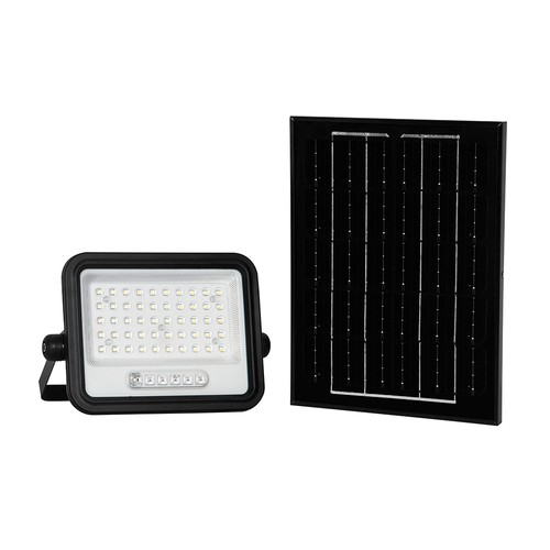 VT-104W LED projektor 100W - med solpanel, CCT: 7in1, svart hus, batteriindikator, IP65