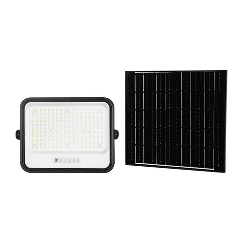 VT-404W LED projektor 400W - med solpanel, CCT: 7-i-1, svart hus, batteriindikator, IP65