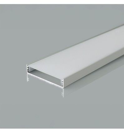 2000 mm VT-71003 monteringssats - med diffuser för LED-remsa yta, 50x10 mm, silver