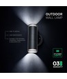 VT-10175 vägglampa - GU10, dubbelt huvud, IP44