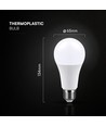 A65 VT-2017 LED 17W E27 - plastlampa, Cree-chip, 4000K, 200°, 6 års garanti