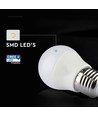 G45 VT-290 LED 6,5W E27 - plastlampa, Cree-chip, 3000K, 6 års garanti