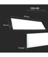 6 st V-Tac 120x30 LED-panel - 29W, vit kant, 120lm/W