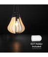420x500 mm VT-89010 taklampa E27 - dekorativ, matt svart med beige, metallsserie