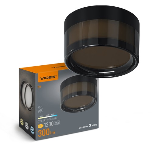 Bhd01 armatur 9W - vägg- och takmonterad, 2400 3200 neutralvit, svart