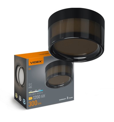 Bhd01 armatur 9W - vägg- och takmonterad, 2400 3200 neutralvit, svart