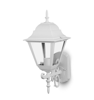 Vt-761 vägglampa E27 - stor, matt vit (upp)