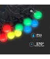 10M VT-71020 LED ljusslinga 0,5W - 20 lampor, EU-kontakt RGBY, 24V