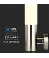 VT-833 vägglampa E27 - i rostfritt stål, hus, IP44