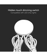 Dold touch-dimmer för LED - Vit, 12V (72W), 24V (144W), upp till 2,5cm tjocklek