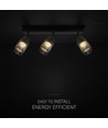 685x211 mm VT-89015 taklampa 3x6W LED - dekorativ, 3000K, matt svart