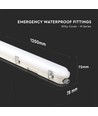 120 cm VT-120136E LED-armatur 36W - vattentät, med Samsung-chip, nödbelysning, V-Tac