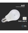 A60 VT-2113 LED 10,5W E27 - plastlampa, 6500K, 3 st./förpackning