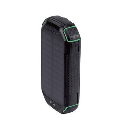 Vt-33333 - 30000mAh, solcellsdriven, trådlös laddare, powerbank, svart