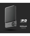 9 mm ultratunn powerbank - 5000 mAh, MagSafe, aluminiumlegering, magnetisk, trådlös snabbladdning, rymdgrå