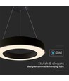 Vt-7760 LED-lampa 50W - design, hängande, TRIAC dimbar, 4000K, svart
