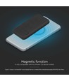 Vt-3529 - 10000mAh magnetisk trådlös powerbank med metallring, svart