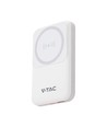 VT-3529 Powerbank - 10000mAh, magnetisk, trådlös, med metallring, vit