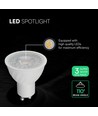 VT-247 spotlight 6W GU10 - plast, 4000K, 110°, 3 st/paket