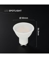 Vt-271 LED spotljus 10W GU10 - med mjölkvit kåpa, 3000K, 3 st./förpackning