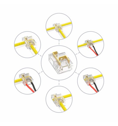 LED-strip multi-skarv - 8mm, enfärgad, IP20, 5V-24V