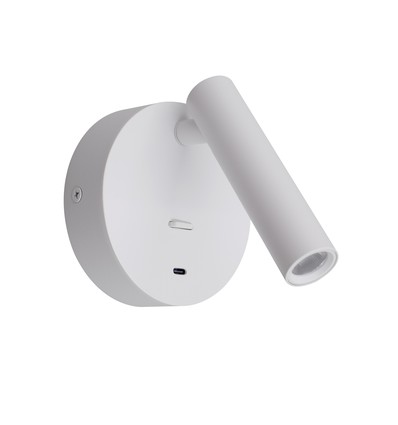 LEDlife vit läslampa - 2,5W, RA90, för väggmontering