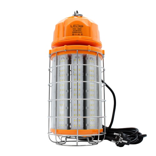 150W Arbetsbelysning LED med karbinhake och 5m sladd - 5000K, Schuko-kontakt