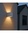LEDlife CUBIC PRO 6W vägglampa - vidarekopplingsbar, justerbar, fyrkantig, upp/ner, inne / ute, vit, IP65, inkl. ljuskälla