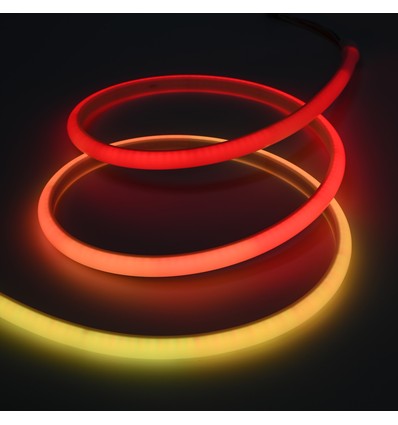 5m RGBIC Neon LED-strip - 15 cm kabel, 10W/m, 576 LED per meter, 24V, IP67