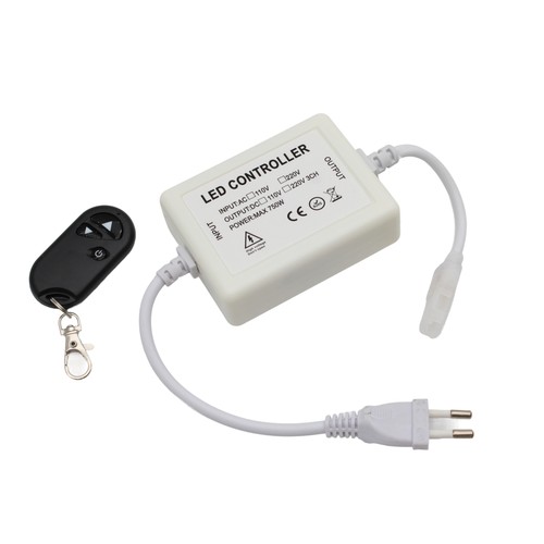 230V trådlös dimmer med fjärrkontroll - Inkl. ändstopp, för 230V (Slim COB), minnesfunktion, max 50 m