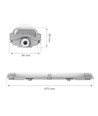 60cm Limea T8 LED-armatur, genomkopplad - För 2x 60cm LED-rör, IP65 vattentät