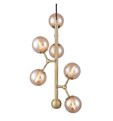 Outlet: Halo Design - ATOM Vertikal ljuskrona Antik Mässing 6xG9