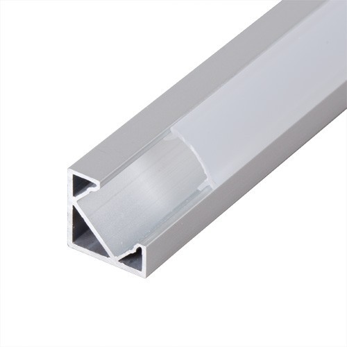 Aluminiumprofil 45 grader Hörnprofil till LED-strips, 2 meter lång - 18 mm bred