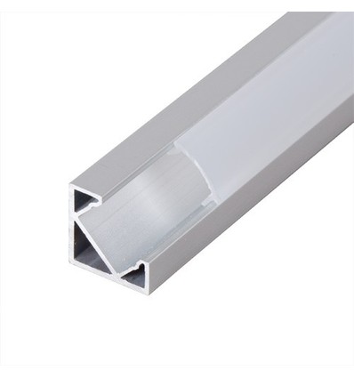 Aluminiumprofil 45 grader Hörnprofil till LED-strips, 2 meter lång - 18 mm bred