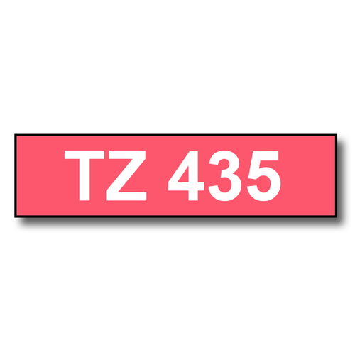 Lagertömning: Brother TZe435 hvid tekst på rød tape 12mm x 8m kompatibel TZ435