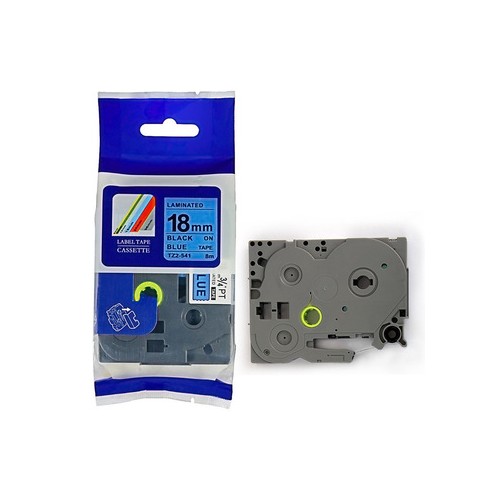 Lagertömning: Tape TZe541 sort tekst på blå tape 18mm x 8m kompatibel TZ541