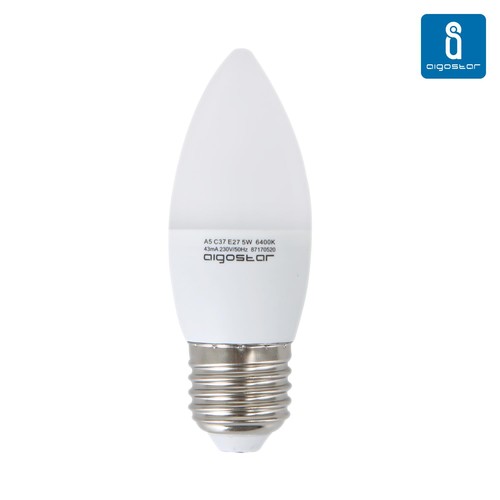 Lagertömning: Aigostar E27 - 5W LED-glödlampa, A5 / C37, 400 Lumen