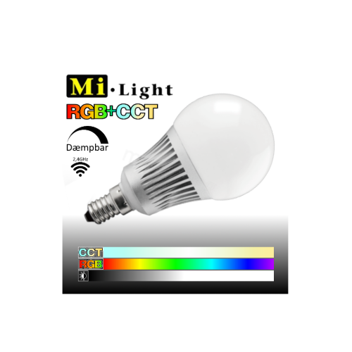 Lagertömning: Mi-Light E14 RGB+CCT 5W 450LM 2,4GHz