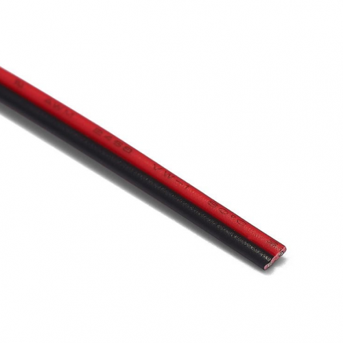 12-24V Kabel röd/svart - 2x0,35mm², löpmeter, min. 5 meter