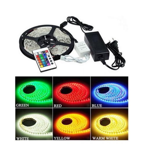 RGB set: 15m LED strip 60 LED, 10w, controller och transformator - 24V