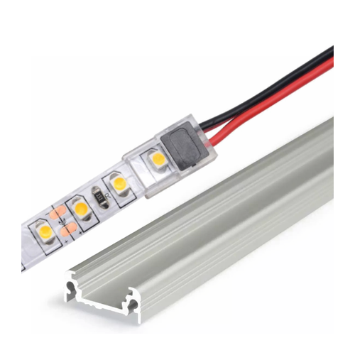 Skarv til 8 mm til LED strip til lösa ledningar - Tunn, IP20, för enfärgade lister, för aluminiumprofiler