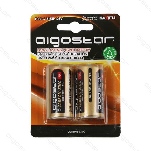 Lagertömning: 2 stk Aigostar RC14 Batteri, 1,5V