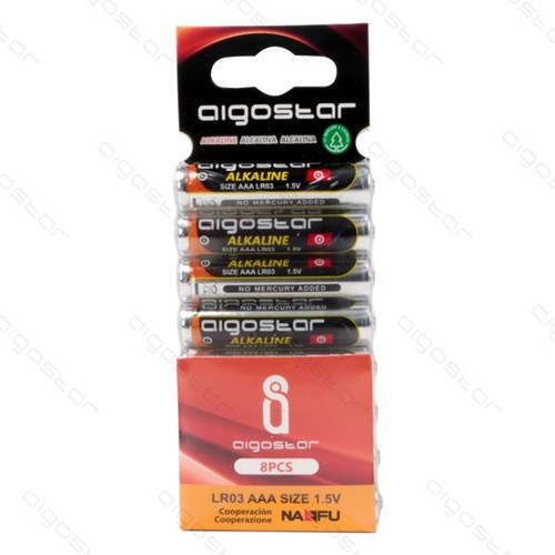 Lagertömning: 8 stk Aigostar LR03 AAA Batteri, 1,5V