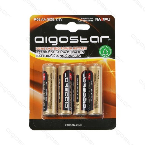 Lagertömning: 4 stk Aigostar R6 AA Batteri, 1,5V