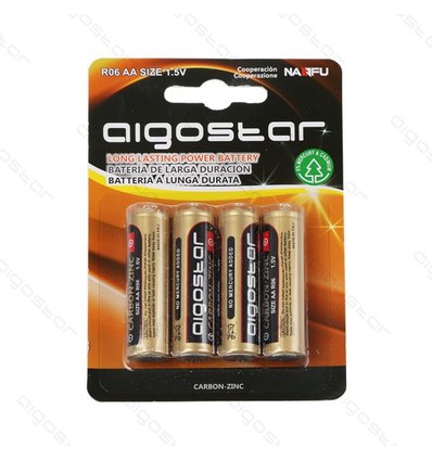 Lagertömning: 4 stk Aigostar R6 AA Batteri, 1,5V