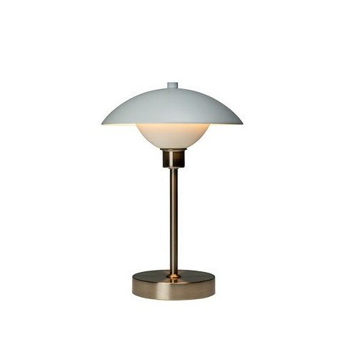 Roma bordslampa i vitt och borstat stål, batteri/laddningsbart - Dyberg Larsen