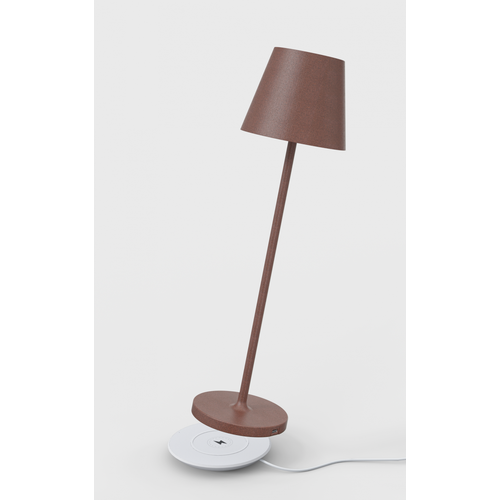Laddningsbar bordslampa, utomhus, 2700K, RA97, dimbar, stål, med laddningsfot - Calida Mini